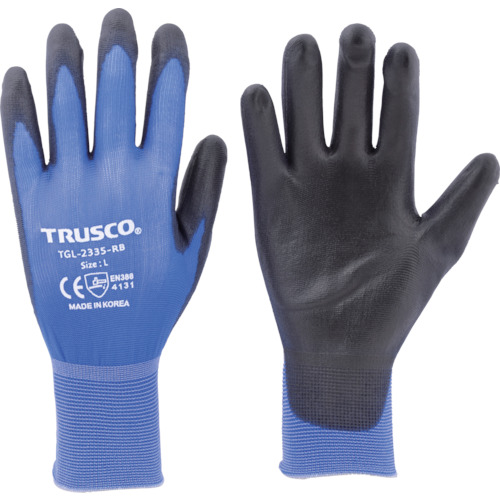 ■トラスコ中山(TRUSCO)　極薄ナイロン手袋ＰＵ手のひらコート　ロイヤルブルー　Ｓ　TGL2335RBS TGL2335RBS