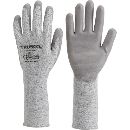 ■トラスコ中山(TRUSCO)　ＨＰＰＥ手袋ＰＵ手のひらコートロング　Ｓ　TGL5532KLS TGL5532KLS