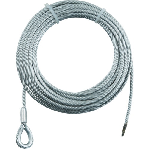 ■トラスコ中山(TRUSCO)　手動ウインチ用ＳＵＳワイヤーΦ８×３０Ｍ用（シンブル入りロック）　SUSWWS830