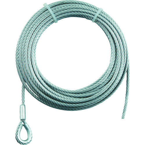 ■トラスコ中山(TRUSCO)　手動ウインチ用ワイヤーΦ８×４０Ｍ用（シンブル入りロック加工）　WWS840