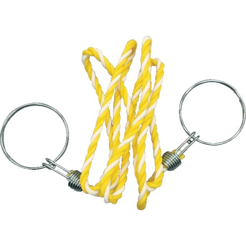 ■ＴＲＵＳＣＯ　コーン用ロープ　標識　黄×白　１２ｍｍＸ２ｍ TCC34