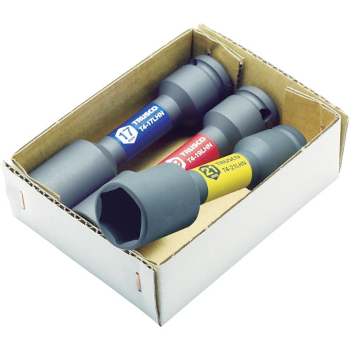 ■トラスコ中山(TRUSCO)　薄肉ホイルナットロングソケット３個セット　差込角１２．７　Ｔ４３ＬＨＮＳＥＴ T43LHNSET