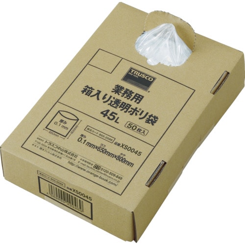 ■ＴＲＵＳＣＯ　まとめ売り　業務用ポリ袋　透明・箱入　０．１×９０Ｌ　（５０枚入） XS0090