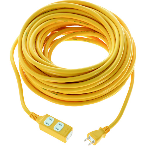 ■ＴＲＵＳＣＯ　ソフトタイププラグ　３個口タップ型　２０ｍ　イエロー TRIS15203Y