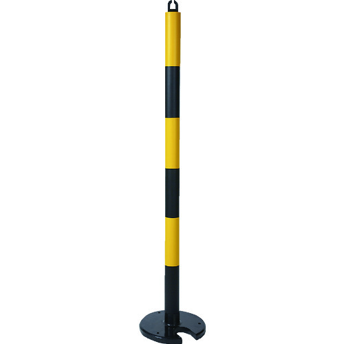 ■ＴＲＵＳＣＯ　やわらかゴムポール　イエロー・ブラック　１２８ｃｍ　アンカー穴１０ｍｍ付　屋内型タイプ TGP06A