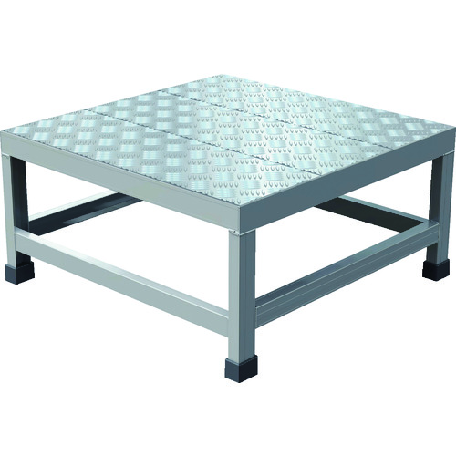 ■ＴＲＵＳＣＯ　アルミ製溶接一体構造型作業台　縞板タイプ　一段（完成品）　Ｗ６００×Ｄ６００×Ｈ３００ WTDBC6630