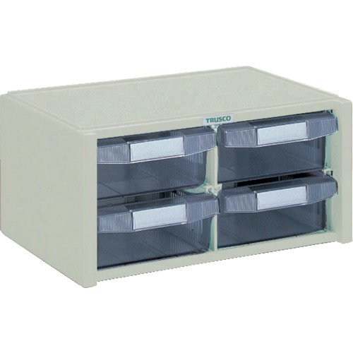 ■トラスコ中山(TRUSCO)　マスターＢＯＸ　３４２Ｘ２４１ＸＨ１６８　引出２列２段  E-400  (ｵｰﾙﾌﾟﾗｽﾁｯｸ) E-400 (ｵｰﾙﾌﾟﾗｽﾁｯｸ)