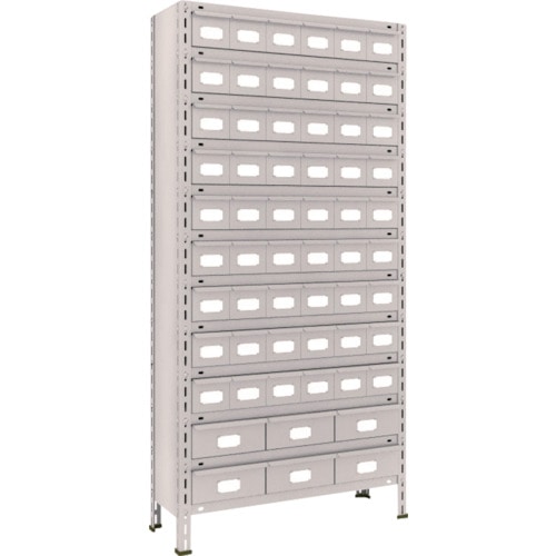 ■トラスコ中山(TRUSCO)　軽量棚　８７５Ｘ３００ＸＨ１８００　スチール引出　小Ｘ５４　大Ｘ６63V812A9B2