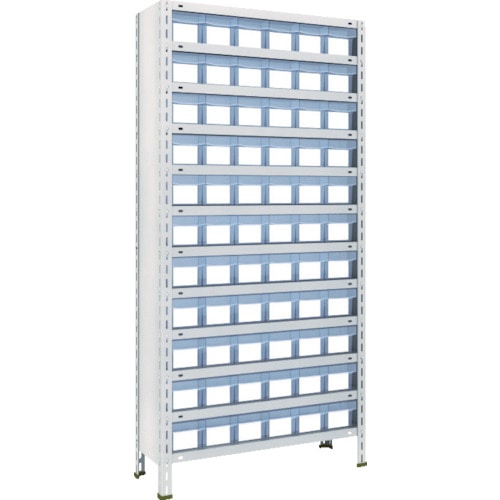 ■トラスコ中山(TRUSCO)　軽量棚　８７５Ｘ３００ＸＨ１８００　樹脂引出透明　小Ｘ６６63V812C11