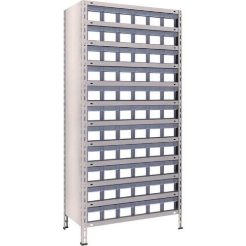 ■トラスコ中山(TRUSCO)　軽量棚　８７５Ｘ４５０ＸＨ１８００　樹脂引出透明　小Ｘ６６63X812C11