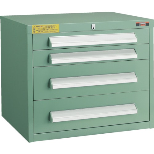■トラスコ中山(TRUSCO)　ＷＬＶＲ型キャビネット　５００Ｘ４１２ＸＨ４２０　引出４段　ＧＮ  WLVR-422  GN