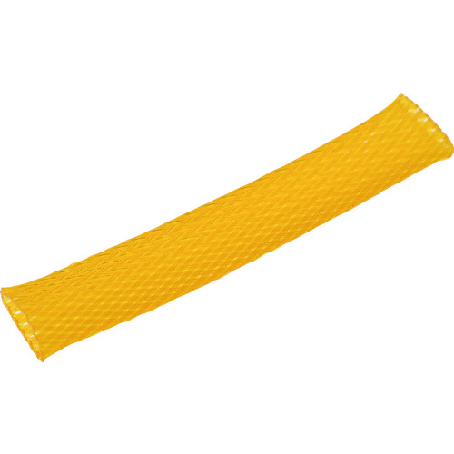 ■ＴＲＵＳＣＯ　カラー編組チューブ　自然折径１３ｍｍ　長さ１０ｍ　１巻　黄 BTC12Y