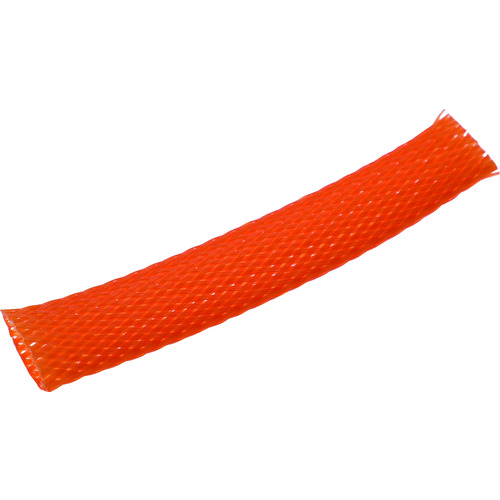 ■ＴＲＵＳＣＯ　カラー編組チューブ　自然折径２２ｍｍ　長さ１０ｍ　１巻　橙 BTC19OR