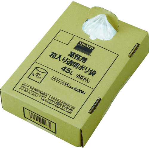 ■ＴＲＵＳＣＯ　まとめ買い　業務用ポリ袋　透明・箱入　０．１５×４５Ｌ　（３０枚入） XU0045