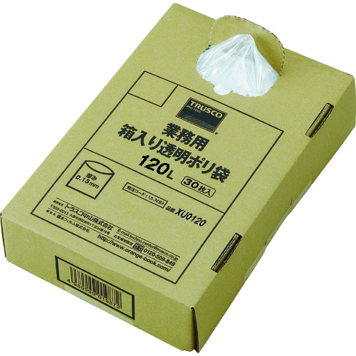 ■ＴＲＵＳＣＯ　まとめ買い　業務用ポリ袋　透明・箱入　０．１５×１２０Ｌ　（３０枚入） XU0120
