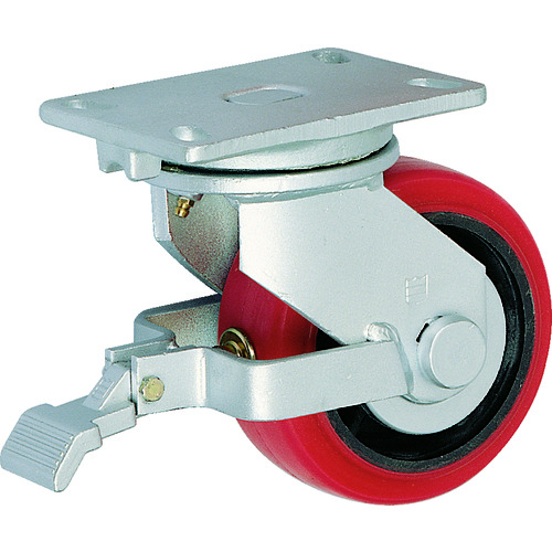 ■ＴＲＵＳＣＯ　重高荷重用キャスター　自在ＳＰ付　１００ＭＭ　耐湿ウレタン車輪６２０ＫＧＦ HRHM100620PCITGWB
