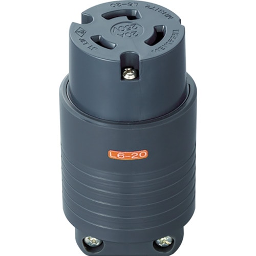 ■明工　接地２Ｐ２０Ａ引掛コネクターボデー（Ｌ６－２０）２０Ａ．２５０Ｖ（黒）MH8172B MH8172B