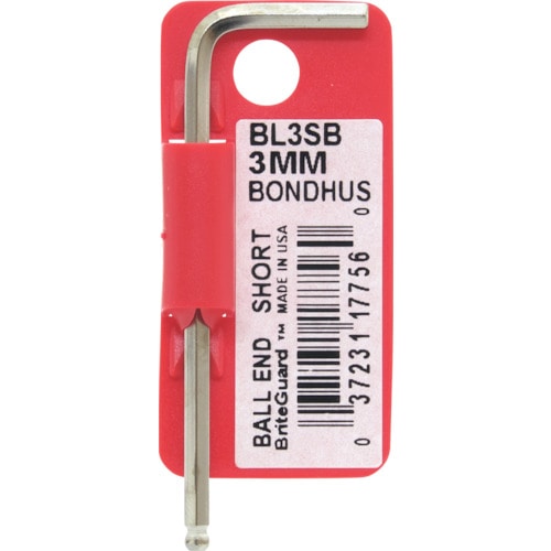 ■ボンダス　ボールポイント・Ｌ－レンチ　ショート　メッキ　３ｍｍ ３ｍｍ