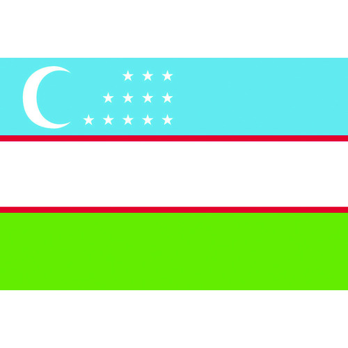 ■東京製旗　卓上旗（１６×２４ｃｍ）　ウズベキスタン 卓上旗　１６×２４ｃｍ