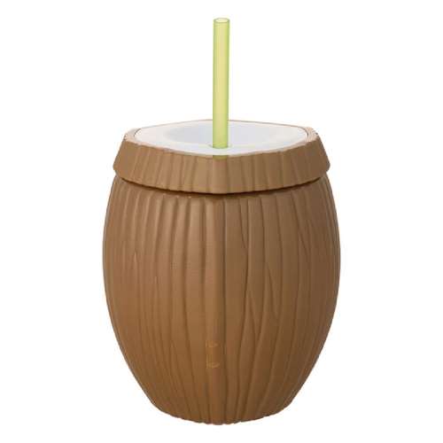 ストロー付きタンブラー　ココナッツタンブラ　470ml　トロピカルコレクション