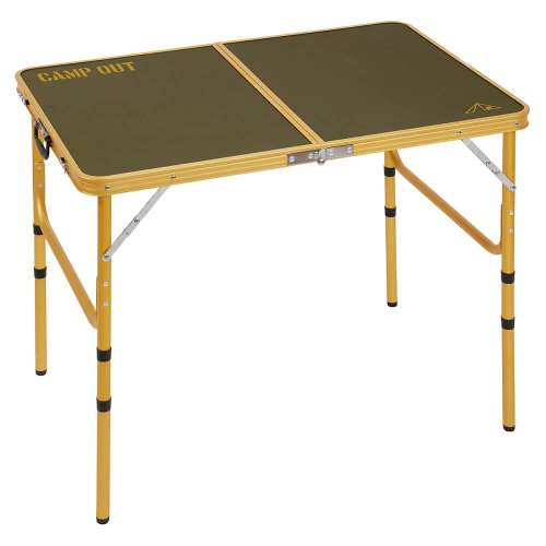 キャンプアウト　アルミフォーウェイテーブル　90×60cm（オリーブ×オールドイエロー）ＵＣ‐０５５３