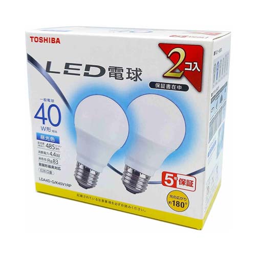 東芝　ＬＥＤ広配光４０Ｗ形昼光色　２Ｐ　ＬＤＡ４Ｄ‐Ｇ／Ｋ４０Ｖ１ＲＰ