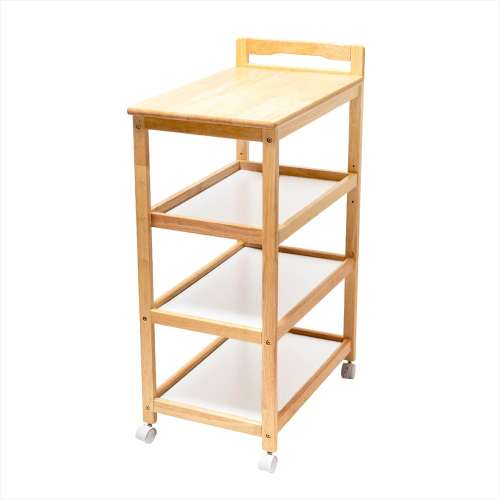 LIFELEX 木製４段ワゴン　ＮＡ／ＷＨ