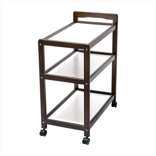 3段木製ワゴンDBR ダークブラウン