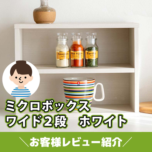 【お客様レビュー紹介】ちょっとした収納にいいサイズ!ミクロボックスワイド2段 ホワイト