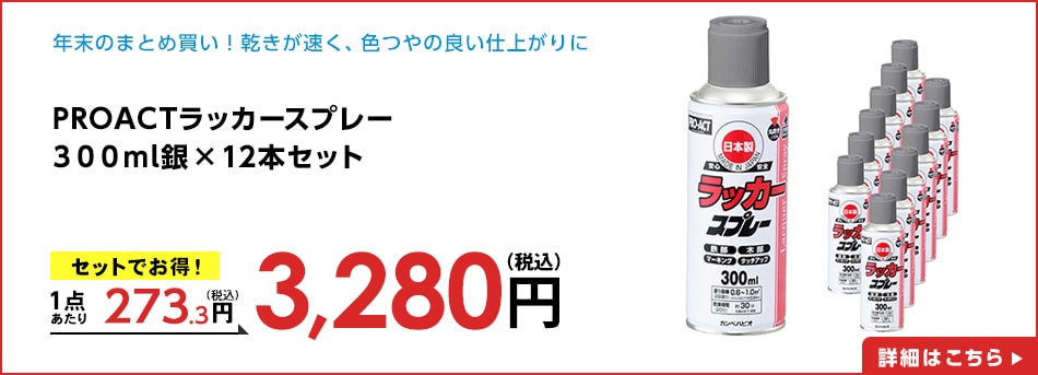 PROACTラッカースプレー３００ml銀×12本セット