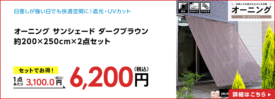 オーニング サンシェード ダークブラウン 約200×250cm×2点セット
