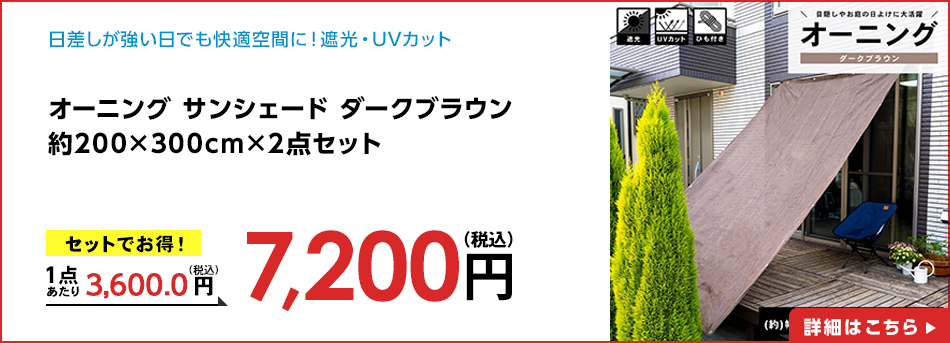 オーニング サンシェード ダークブラウン 約200×300cm×2点セット