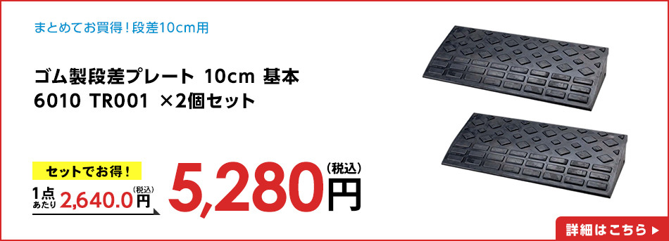 ゴム製段差プレート 10cm 基本 6010 TR001 ×2個セット