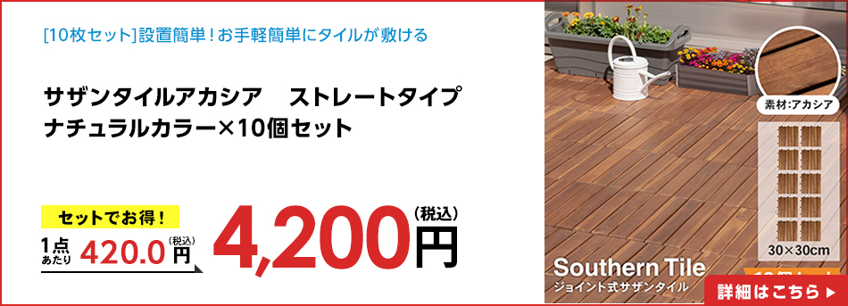サザンタイルアカシア ストレートタイプ ナチュラルカラー ×10個セット