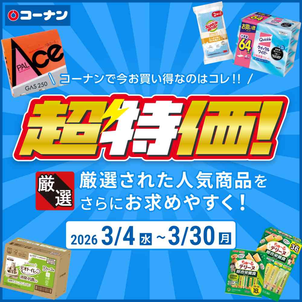 ホームセンターコーナンロングランチラシ3月