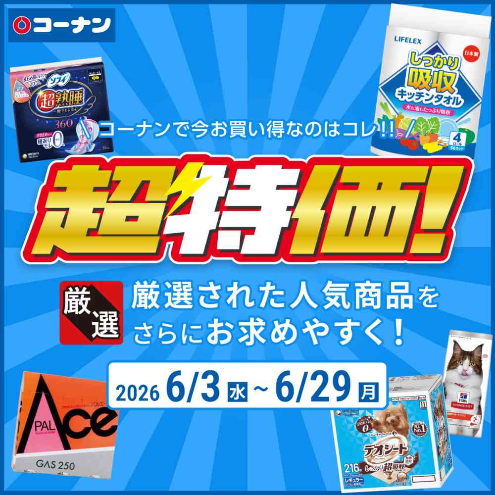 ホームセンターコーナンロングランチラシ6月